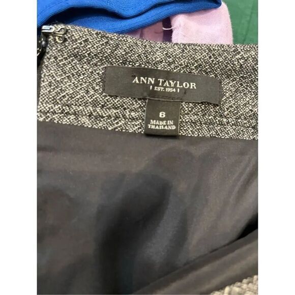 Ann Taylor 6 charcoal lined safari style wool blend (40) cargo pockets pencil sk - Picture 4 of 5